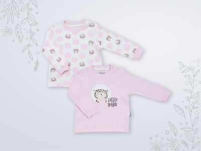 Wholesale 2-Piece Baby Sweatshirt Set 3-18M Miniworld 1003-16467 Pink