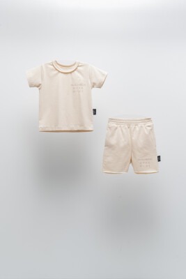 Wholesale 2-Piece Baby T-shirt and Shorts Set 6-24M Moi Noi 1058-MN51231 Beige