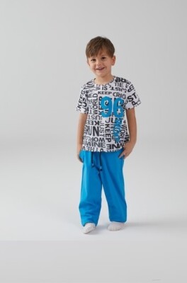 Wholesale 2-Piece Boys Pajamas Set 8-12Y Wogi 1030-WG-T0803 Blue