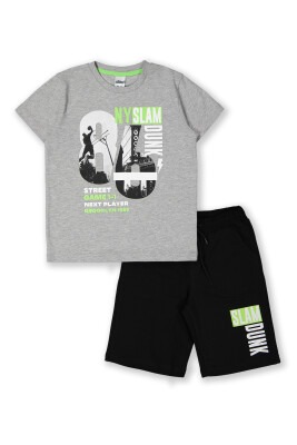 Wholesale 2-Piece Boys Shorts Set with T-shirt 8-14Y Elnino 1025-22158 Gray