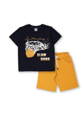 Wholesale 2-Piece Boys T-shirt and Shorts Set 3-6Y Elnino 1025-22105 Navy 