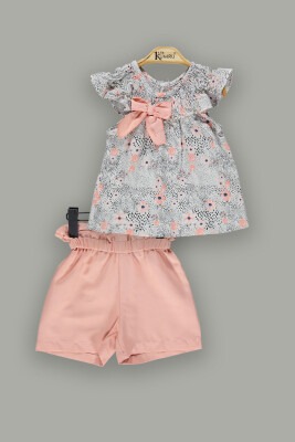 Wholesale 2-Piece Girl Shorts Set With Blouse 2-5Y Kumru Bebe 1075-3679 - Kumru Bebe