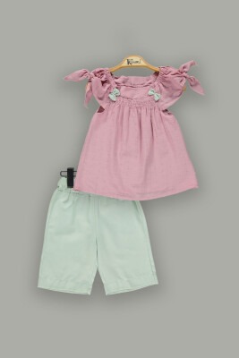Wholesale 2-Piece Girls Blouse and Shorts Sets 2-5Y Kumru Bebe 1075-3821 - Kumru Bebe