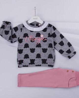Wholesale 2-Piece Girls Set with Sweater and Pants 1-4Y Sani 1068-4565-1 - Sani