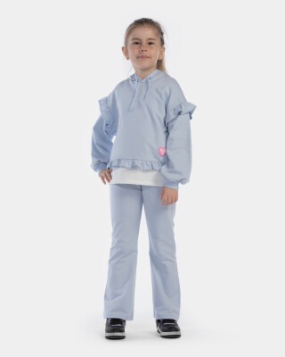 Wholesale 2-Piece Girls Sweat Set with Pants 5-8Y Miniloox 1054-23227 - Miniloox (1)