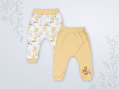 Wholesale 2-Piece Unisex Baby Pants 3-18M Miniworld 1003-18103 Mustard