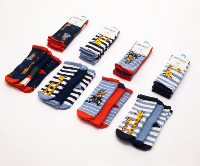 Wholesale 24-Piece Baby Boys SocksDefne 1064-DFN3-E006-20(3-4) - Defne