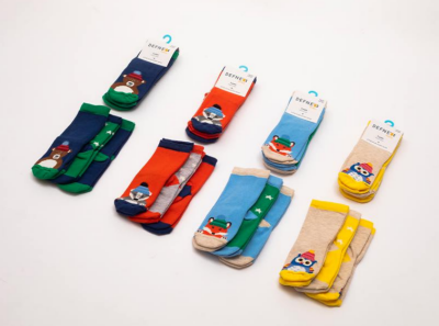 Wholesale 24-Piece Boys SocksDefne 1064-DFN3-E013-22(3-4) - Defne