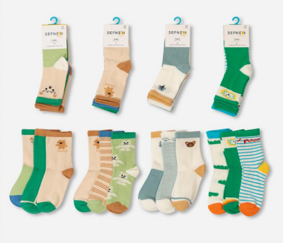 Wholesale 24-Piece Boys SocksDefne 1064-DFN3-E023-22(3-4) - Defne