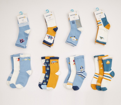 Wholesale 24-Piece Boys SocksDefne 1064-DFN3-E024-22(3-4) - Defne