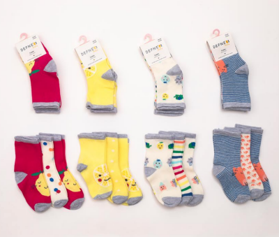 Wholesale 24-Piece Girls SocksDefne 1064-DFN3-K004-20(3-4) - Defne
