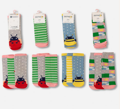 Wholesale 24-Piece Girls SocksDefne 1064-DFN3-K017-22(3-4) - Defne