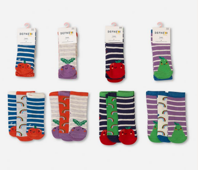 Wholesale 24-Piece Girls SocksDefne 1064-DFN3-K018-22(3-4) - Defne