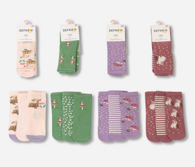Wholesale 24-Piece Girls SocksDefne 1064-DFN3-K019-22(3-4) - Defne