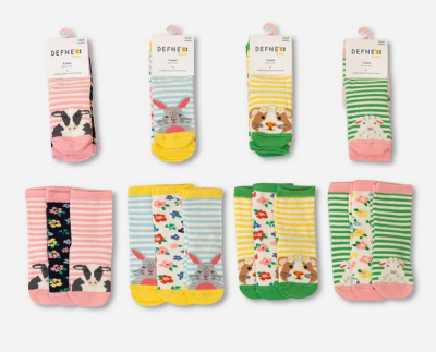 Wholesale 24-Piece Girls SocksDefne 1064-DFN3-K023-22(3-4) - Defne