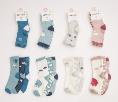 Wholesale 24-Piece Girls SocksDefne 1064-DFN3-K024-22(3-4) - Defne