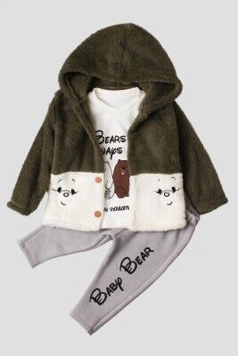 Wholesale 3-Piece Baby Boys Cardigan Body and Pants 9-24M Kidexs 1026-45036 - Kidexs