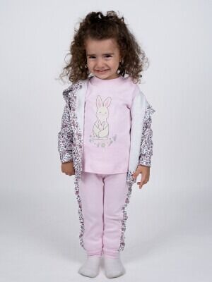 Wholesale 3-Piece Girls Cardigans Set with Pants and Sweat 6-24M Baby Serkon&Kids 1084-M0602 Pink