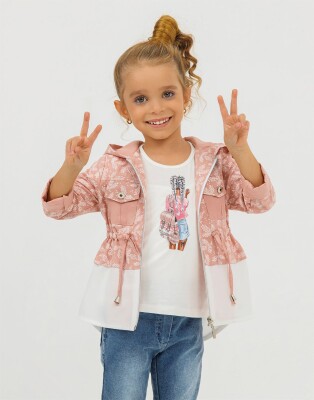 Wholesale 3-Piece Girls Jacket Body and Denim Pants 2-6Y Miss Lore 1055-5516 Pink