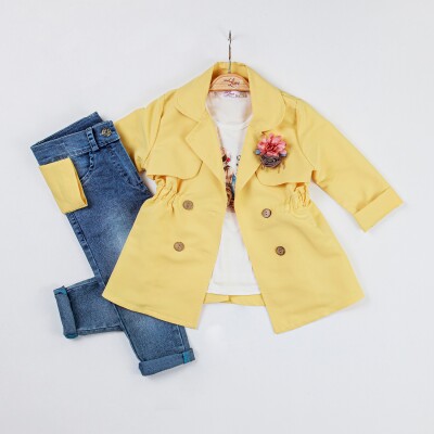 Wholesale 3-Piece Girls Jacket Body and Denim Pants Set 2-6Y Miss Lore 1055-5501 - Miss Lore (1)