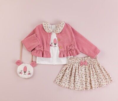  Wholesale 3-Piece Girls Jacket Set With Skirt, T-Shirt And Bag 9-24M BabyRose 1002-4293 - BabyRose