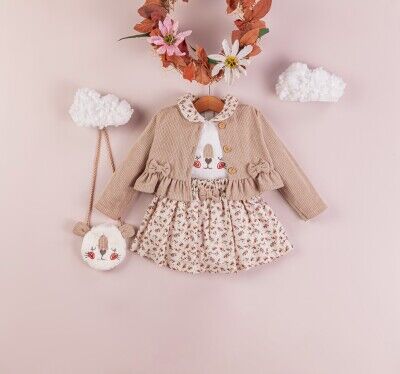  Wholesale 3-Piece Girls Jacket Set With Skirt, T-Shirt And Bag 9-24M BabyRose 1002-4293 - BabyRose (1)