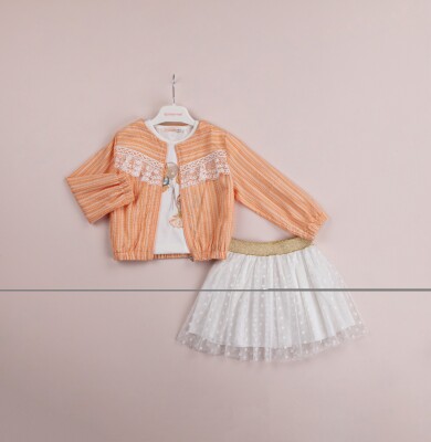 Wholesale 3-Piece Girls Skirt Set with T-shirt and Jacket 1-4Y BabyRose 1002-4049 - Babyrose