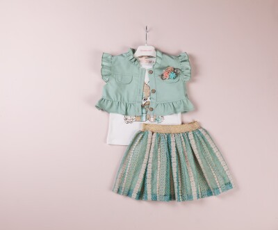 Wholesale 3-Piece Girls T-shirt Skirt and Vest 1-4Y BabyRose 1002-4096 - Babyrose (1)