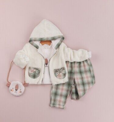  Wholesale 4-Piece Baby Girls Jacket Set With Pants And Bag 9-24M BabyRose 1002-4288 - BabyRose