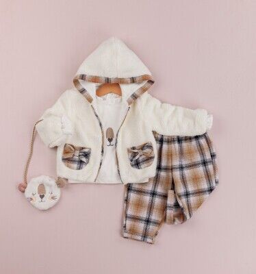  Wholesale 4-Piece Baby Girls Jacket Set With Pants And Bag 9-24M BabyRose 1002-4288 Beige