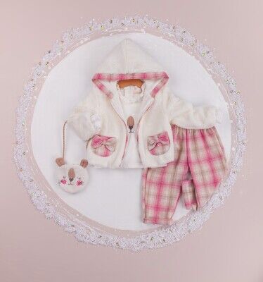  Wholesale 4-Piece Baby Girls Jacket Set With Pants And Bag 9-24M BabyRose 1002-4288 Blanced Almond