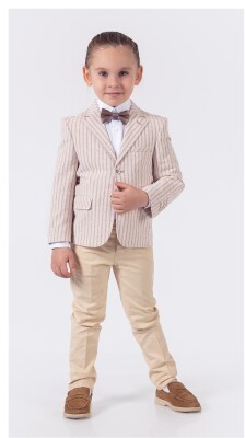 Wholesale 4-Piece Boys Suit Set With Shirt Jacket Pants And Bowti 1-4Y Lemon 1015-9818 Pink
