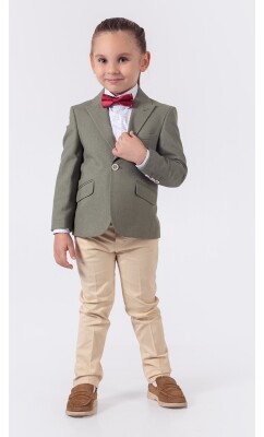 Wholesale 4-Piece Boys Suit Set with Shirt Jacket Pants and Bowti 1-4Y Lemon 1015-9826 - Lemon (1)