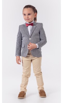 Wholesale 4-Piece Boys Suit Set with Shirt Jacket Pants and Bowti 5-8Y Lemon 1015-9815 - Lemon (1)