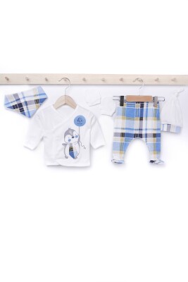 Wholesale 5-Piece Baby Newborn Set 0-3M Minizeyn 2014-7042 Blue