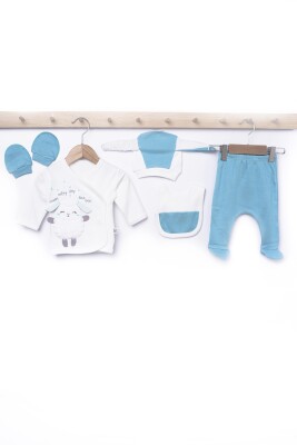 Wholesale Baby 5-Piece Newborn Set 0-3M Minizeyn 2014-5552 Turquoise