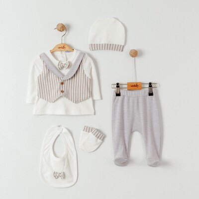 Wholesale Baby Boy 5pcs Newborn Set 0-6M Miniborn 2019-5064 - Miniborn (1)