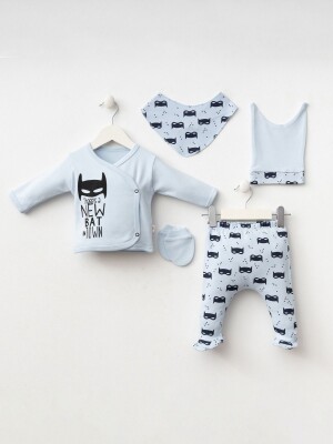Wholesale Baby Boy 5pcs Set 0-3M Minizeyn 2014-7080 Light Blue