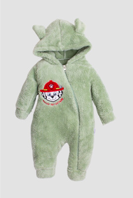 Wholesale Baby Boy Embroidered Welsoft Jumpsuit 3-12M Kidexs 1026-40111 Green