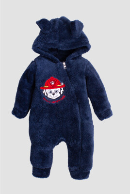 Wholesale Baby Boy Embroidered Welsoft Jumpsuit 3-12M Kidexs 1026-40111 Navy 