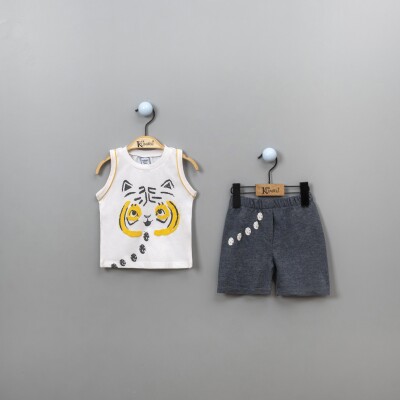 Wholesale Baby Boys 2-Piece Athlete and Shorts 3-12M Kumru Bebe 1075-3487 White