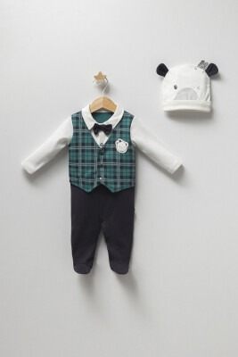 Wholesale Baby Boys 2-Piece Jumpsuit Set 0-3M Tongs 1028-4330 Green
