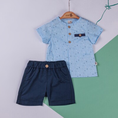 Wholesale Baby Boys 2-Piece Shirt and Shorts set 6-18M BabyZ 1097-4726 Blue