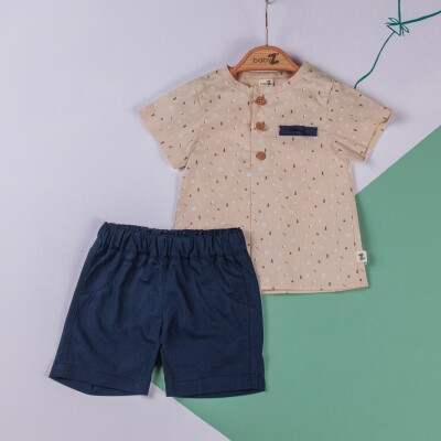 Wholesale Baby Boys 2-Piece Shirt and Shorts set 6-18M BabyZ 1097-4726 Beige