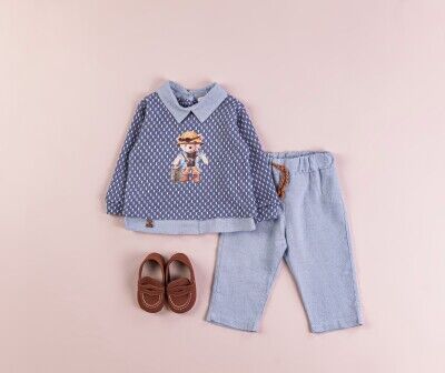 Wholesale Baby Boys 2-Piece Sweater and Pants Set 3-12M BabyRose 1002-4356 Blue