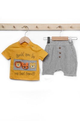 Wholesale Baby Boys 2-Piece T-shirt and Pants Set 6-12M Minicorn 2018-2303-1 Yellow