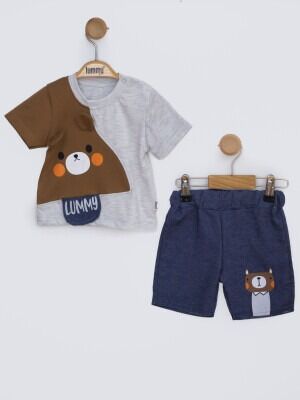 Wholesale Baby Boys 2-Piece T-shirt and Shorts Set 3-12M Lummy Baby 2010-5161 Gray