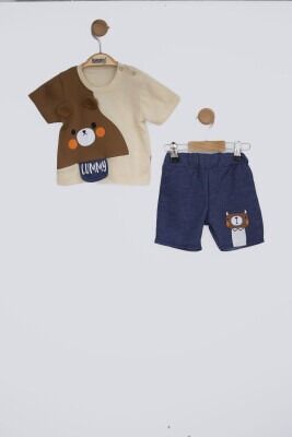 Wholesale Baby Boys 2-Piece T-shirt and Shorts Set 3-12M Lummy Baby 2010-5161 Beige