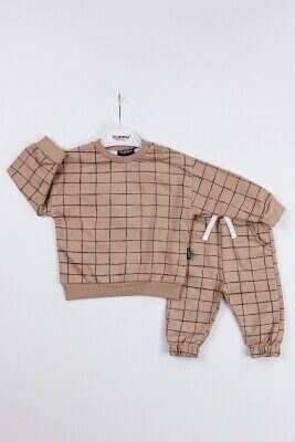 Wholesale Baby Boys 2-Piece Tracksuit Set 6-18M Tuffy 1099-6707 Light brown