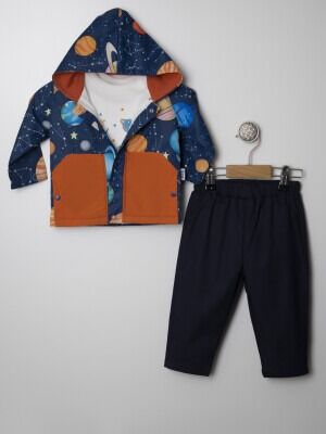 Wholesale Baby Boys 3-Piece Jacket Pants and Long Sleeve T-Shirt Set 6-18M Lummy Baby 2010-9025 Navy 